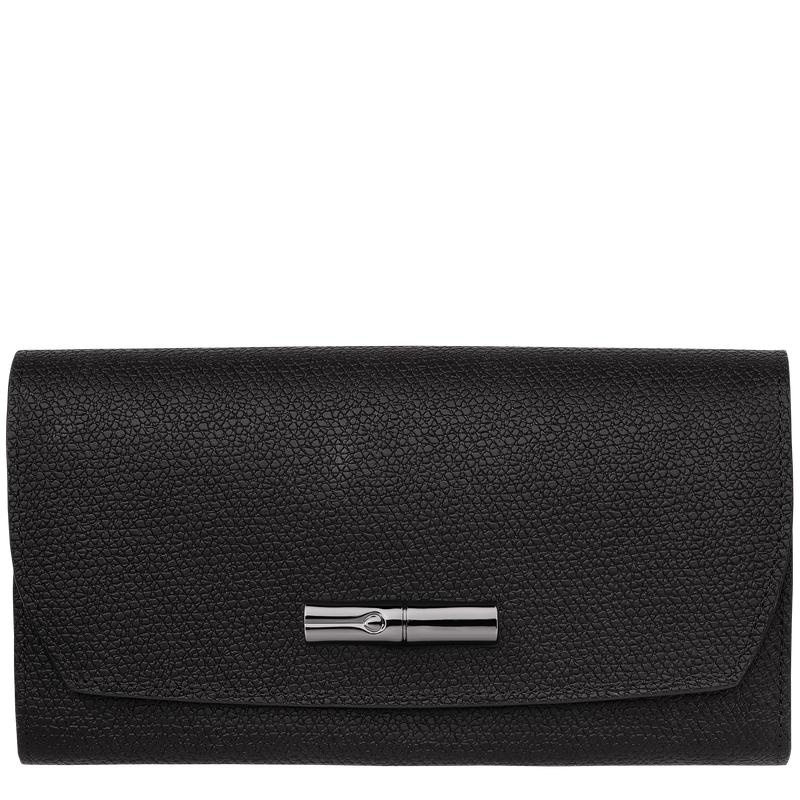 Longchamp Roseau Continental Women\'s Wallets Black | JEX-208153