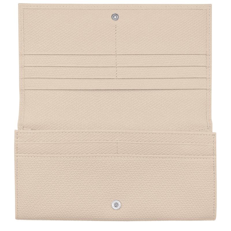 Longchamp Roseau Continental Women's Wallets Paper White | ZLP-874036