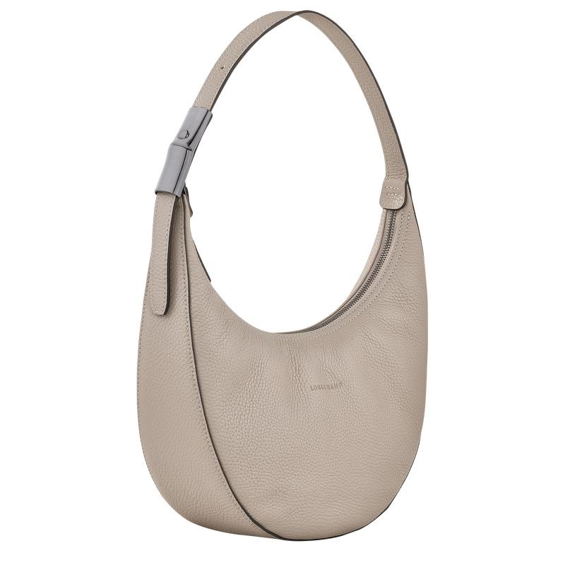 Longchamp Roseau Essential M Women's Hobo Bags Clay Grey | GDL-128394