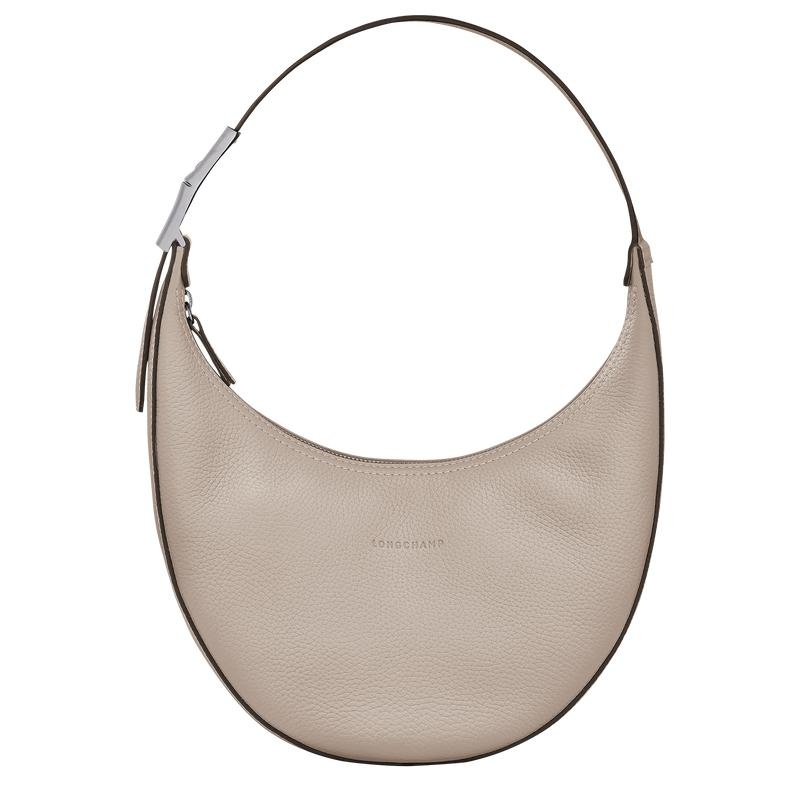 Longchamp Roseau Essential M Women\'s Hobo Bags Clay Grey | GDL-128394