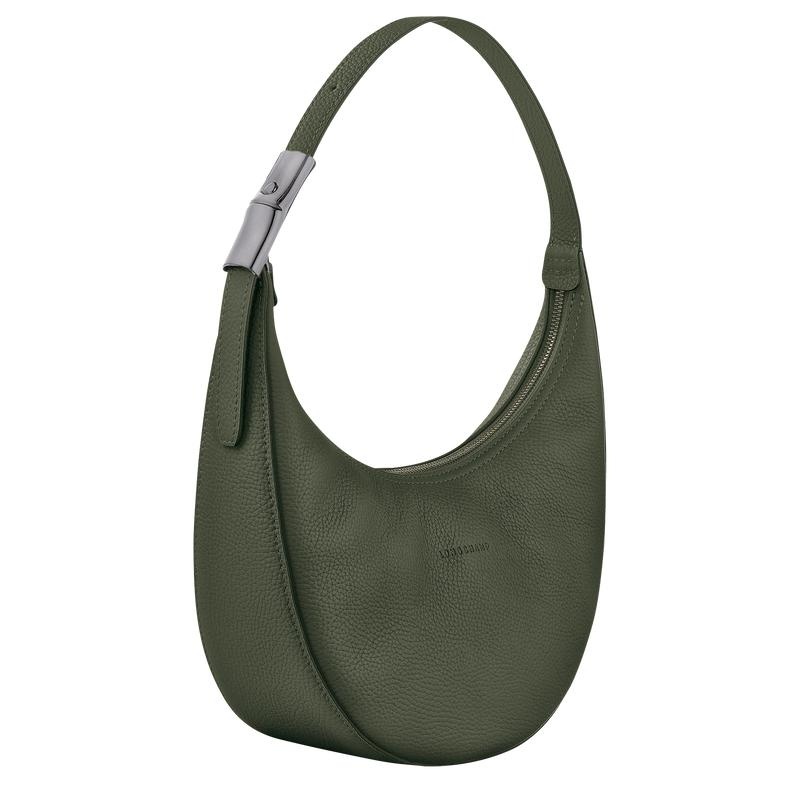 Longchamp Roseau Essential M Women's Hobo Bags Khaki | UFW-528791