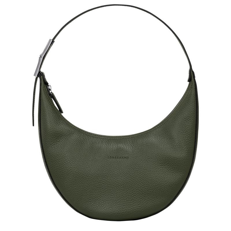 Longchamp Roseau Essential M Women\'s Hobo Bags Khaki | UFW-528791