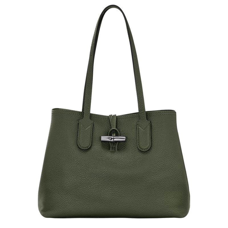 Longchamp Roseau Essential M Women\'s Tote Bag Khaki | TYH-780654