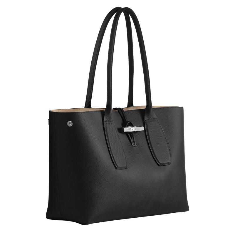 Longchamp Roseau L Women's Tote Bag Black | TWY-509723