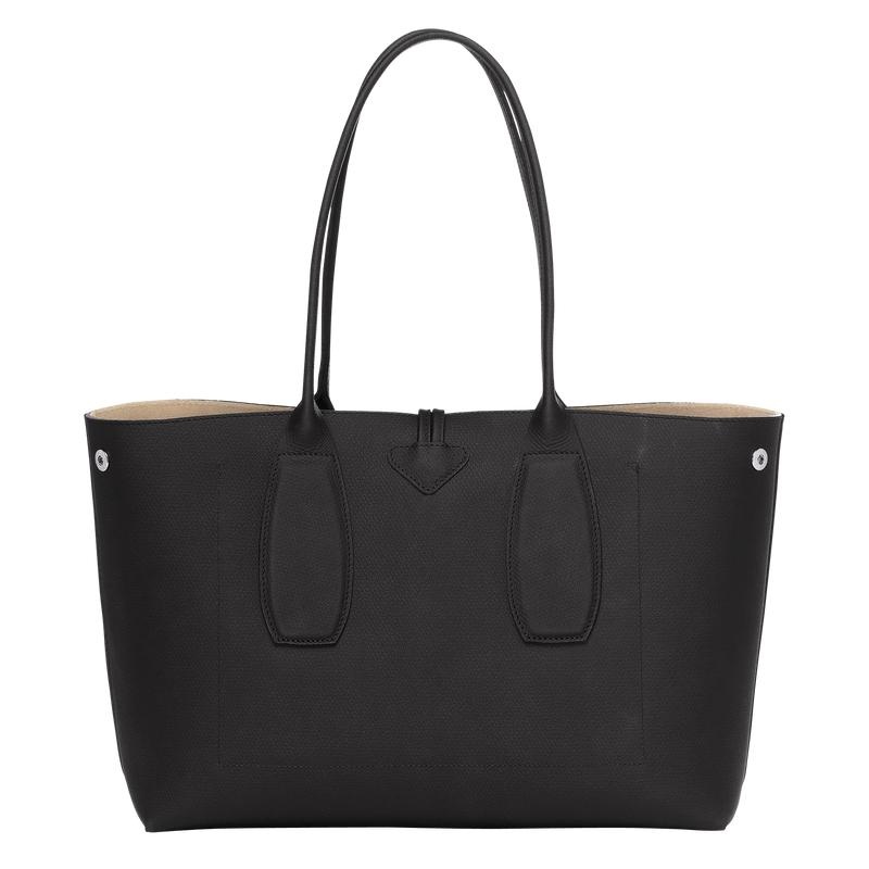 Longchamp Roseau L Women's Tote Bag Black | TWY-509723