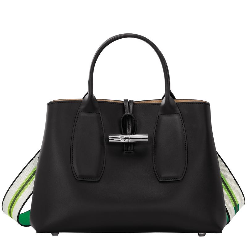 Longchamp Roseau M Women\'s Handbags Black | WQK-063574