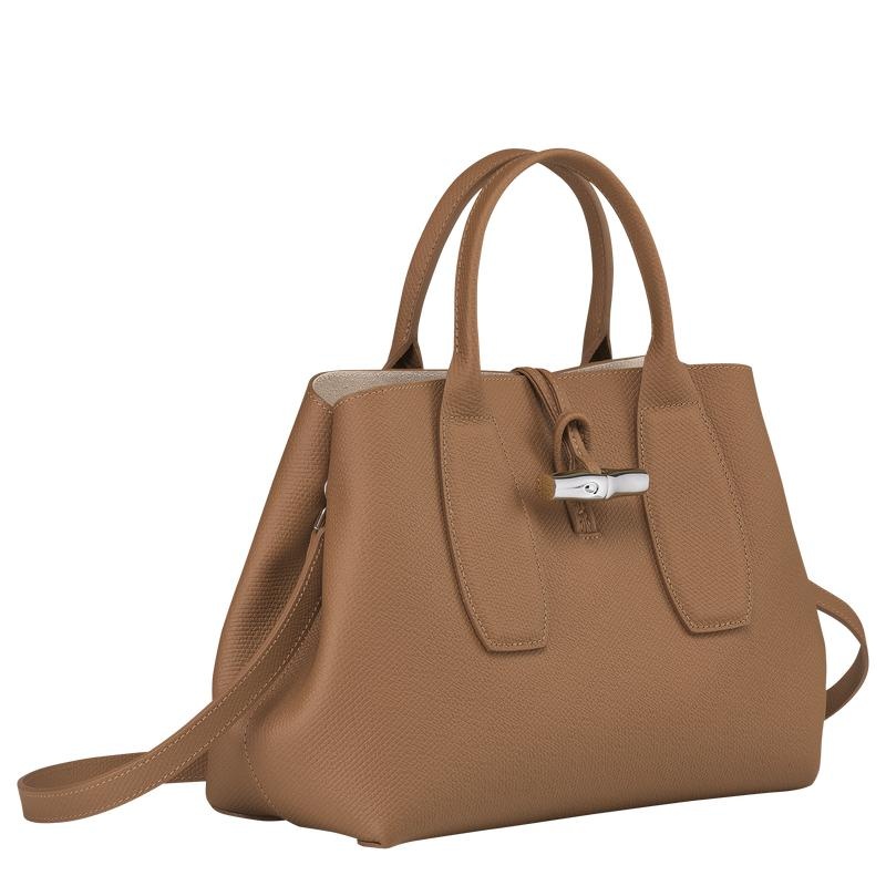 Longchamp Roseau M Women's Handbags Natural Brown | RZA-602495