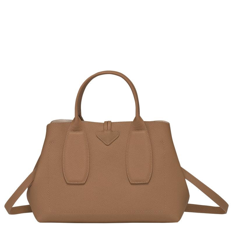 Longchamp Roseau M Women's Handbags Natural Brown | RZA-602495