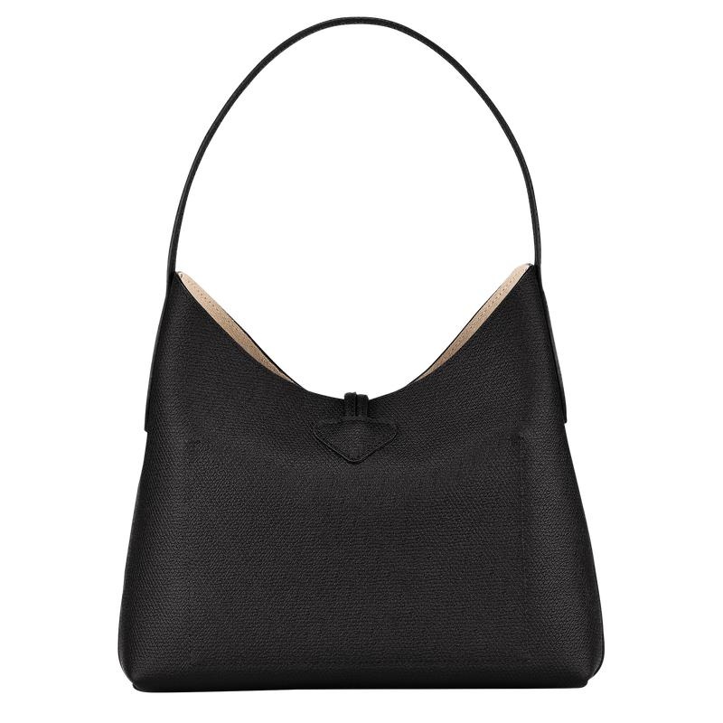 Longchamp Roseau M Women's Hobo Bags Black | GFW-875921