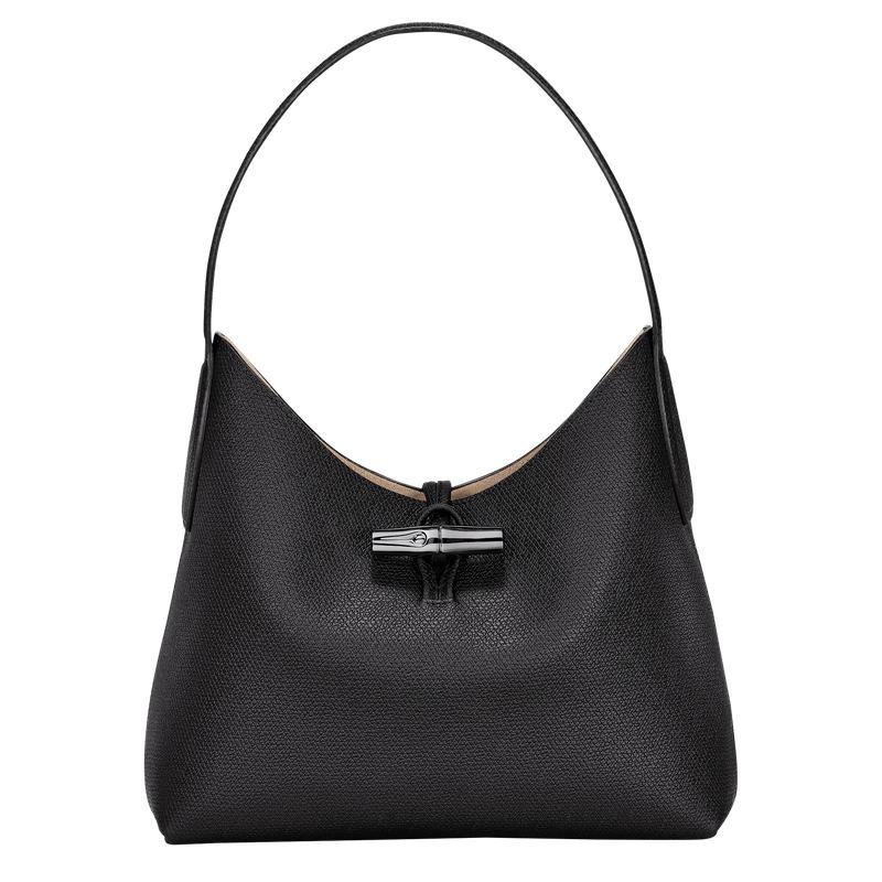 Longchamp Roseau M Women\'s Hobo Bags Black | GFW-875921