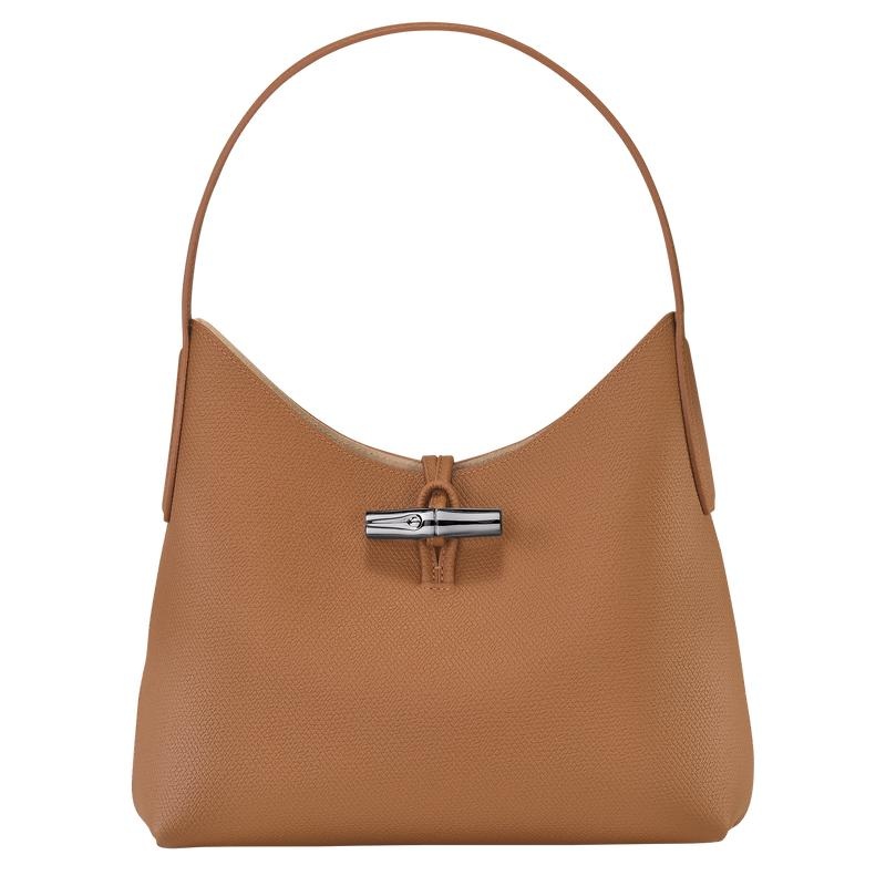 Longchamp Roseau M Women\'s Hobo Bags Natural Brown | ATV-690517