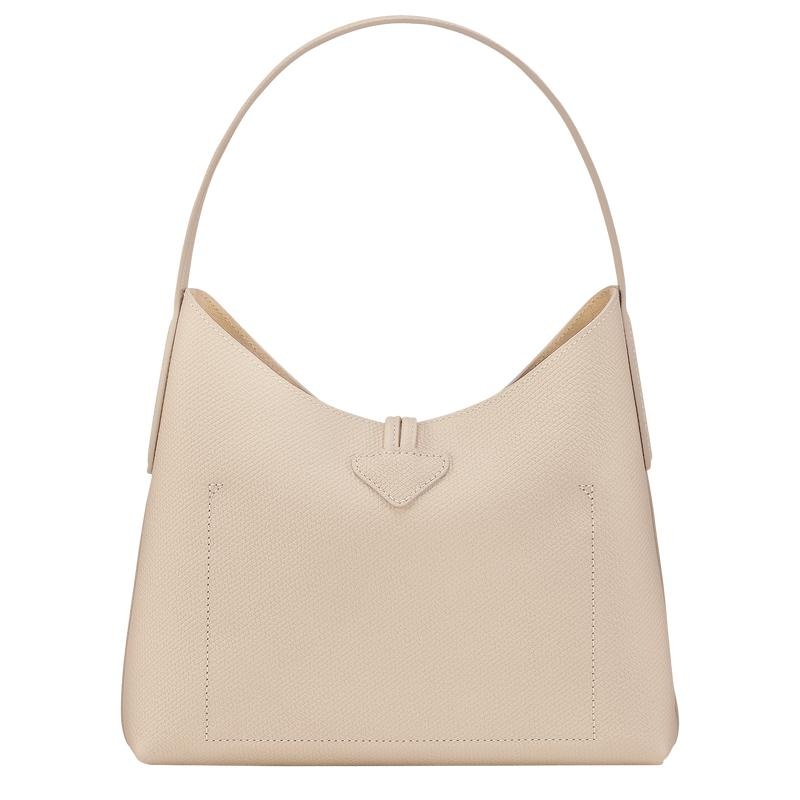 Longchamp Roseau M Women's Hobo Bags Paper White | YFI-921834