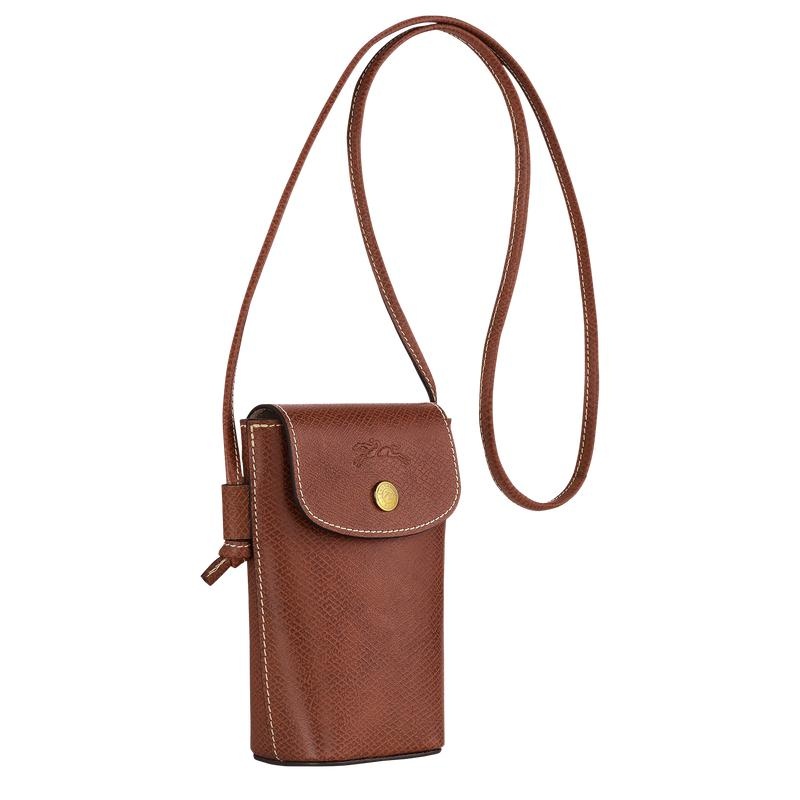 Longchamp Épure with leather lace Men's Phone Case Brown | YPW-314807