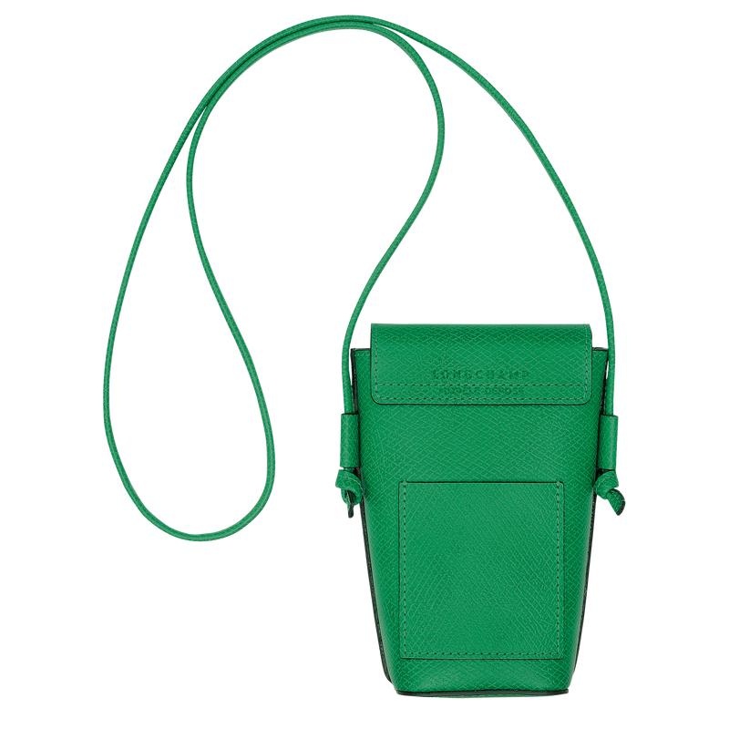 Longchamp Épure with leather lace Men's Phone Case Green | MLI-465708