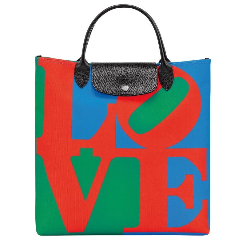 Longchamp x Robert Indiana L Men\'s Handbags Red/Navy | WIX-741329