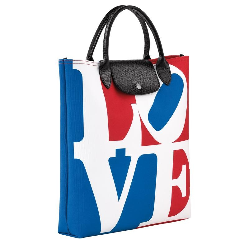 Longchamp x Robert Indiana L Men's Handbags White | TCM-479260