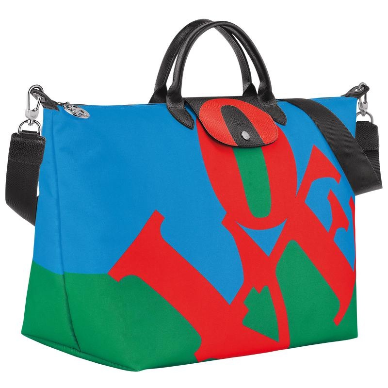 Longchamp x Robert Indiana Men's Travel Bags Red/Navy | LEA-814269